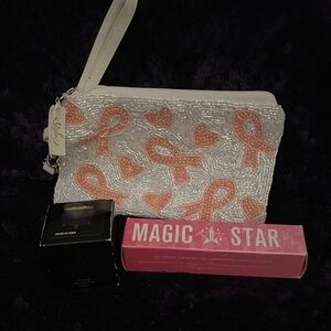Jeffree Star Lip Gloss & Velour Lip Scrub & Viola Beauty Bag / Wristlet NEW